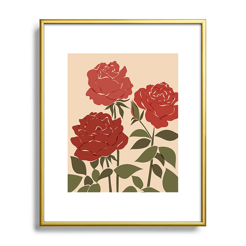 Cuss Yeah Designs Abstract Roses Metal Framed Art Print