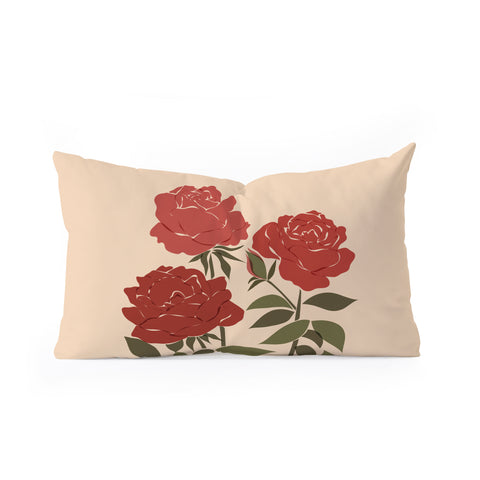 Cuss Yeah Designs Abstract Roses Oblong Throw Pillow