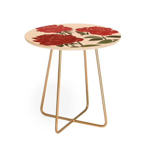 Cuss Yeah Designs Abstract Roses Round Side Table