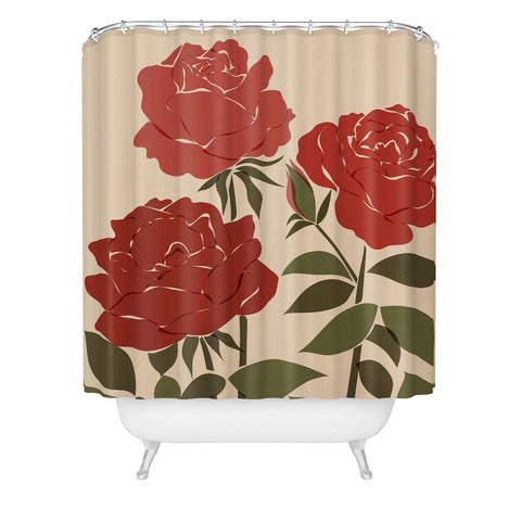 Cuss Yeah Designs Abstract Roses Shower Curtain