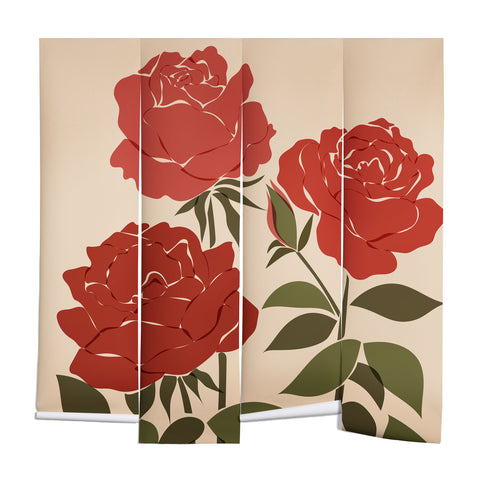 Cuss Yeah Designs Abstract Roses Wall Mural