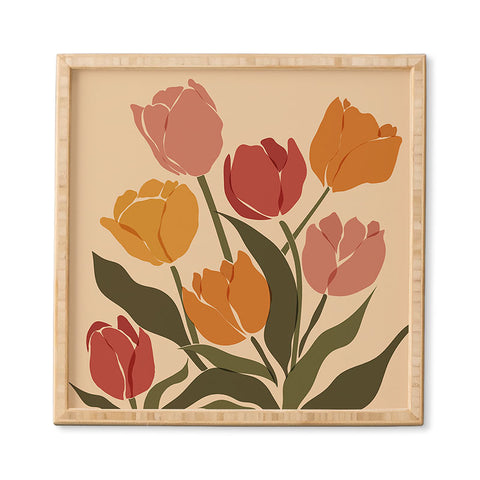 Cuss Yeah Designs Abstract Tulips Framed Wall Art