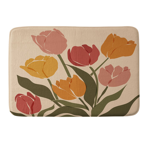 Cuss Yeah Designs Abstract Tulips Memory Foam Bath Mat