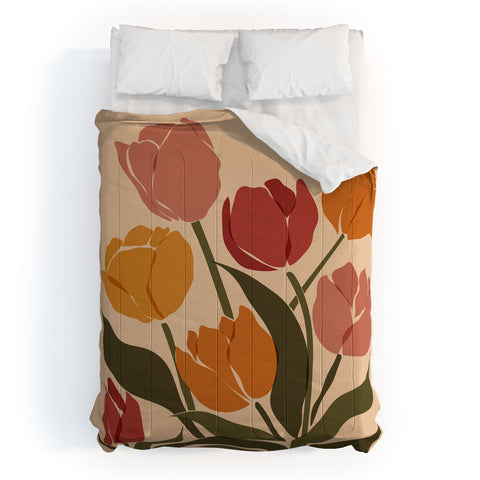 Cuss Yeah Designs Abstract Tulips Comforter