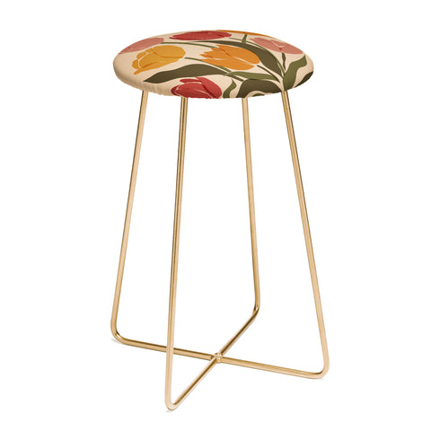 Cuss Yeah Designs Abstract Tulips Counter Stool