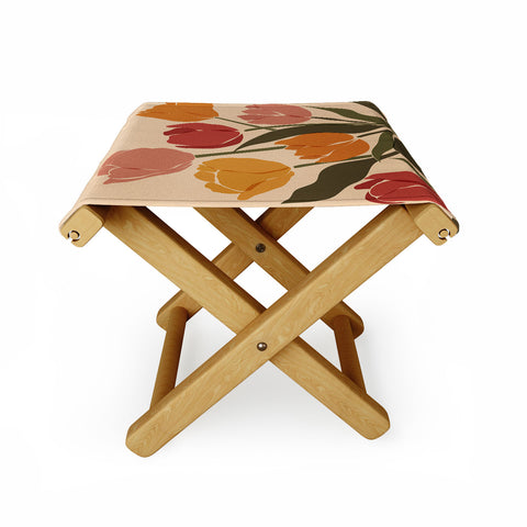 Cuss Yeah Designs Abstract Tulips Folding Stool