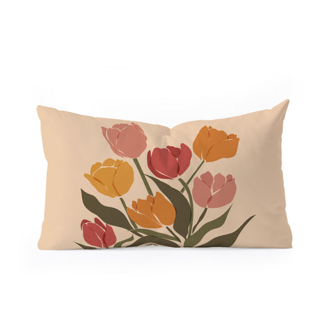 Cuss Yeah Designs Abstract Tulips Oblong Throw Pillow
