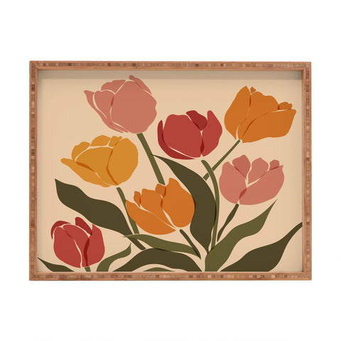 Cuss Yeah Designs Abstract Tulips Rectangular Tray