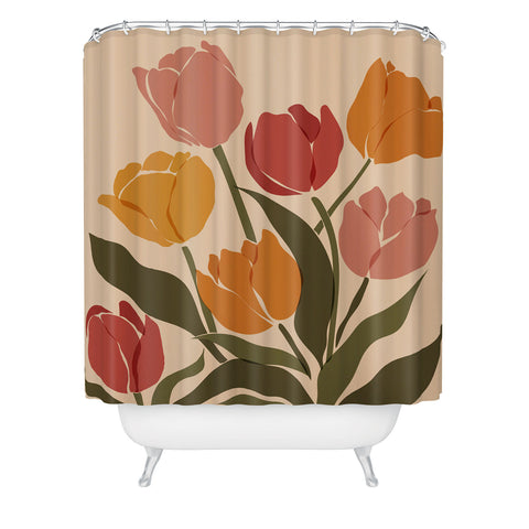 Cuss Yeah Designs Abstract Tulips Shower Curtain