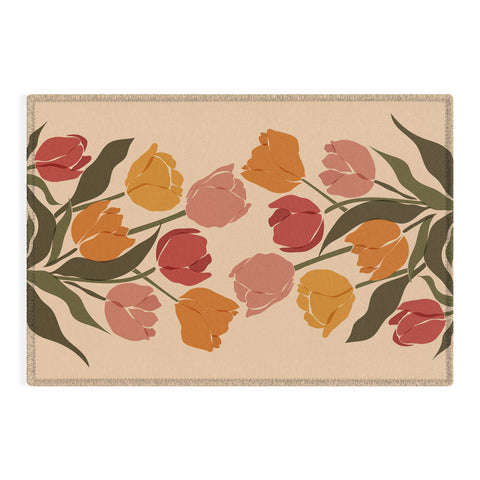 Cuss Yeah Designs Abstract Tulips Outdoor Rug