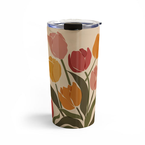 Cuss Yeah Designs Abstract Tulips Travel Mug