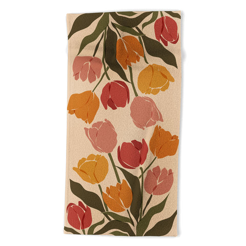 Cuss Yeah Designs Abstract Tulips Beach Towel