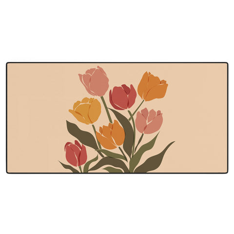 Cuss Yeah Designs Abstract Tulips Desk Mat