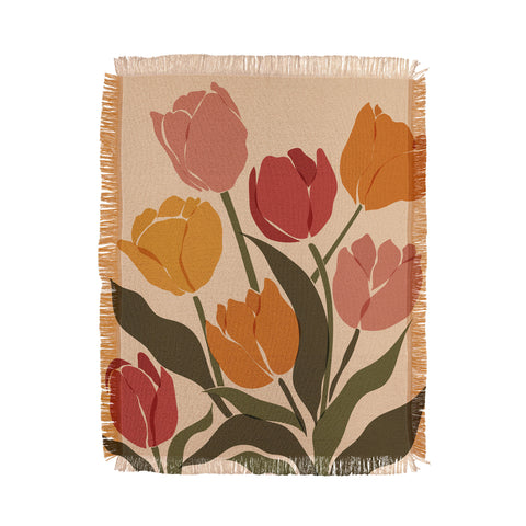 Cuss Yeah Designs Abstract Tulips Throw Blanket