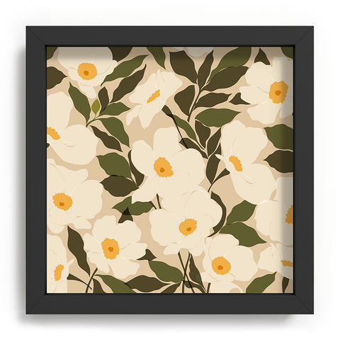 Cuss Yeah Designs Abstract White Wild Roses Recessed Framing Square
