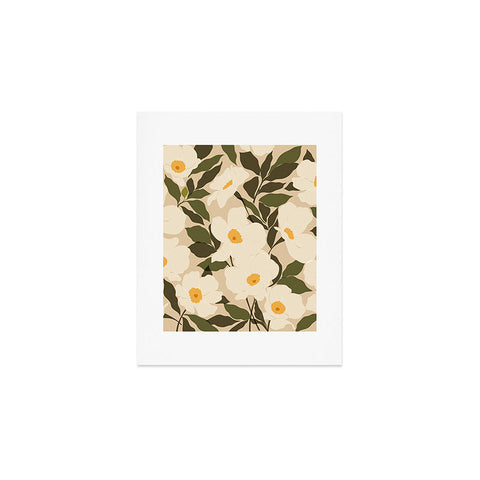 Cuss Yeah Designs Abstract White Wild Roses Art Print