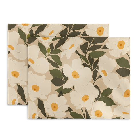 Cuss Yeah Designs Abstract White Wild Roses Placemat