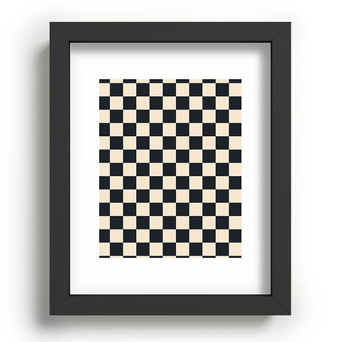 Cuss Yeah Designs Black Cream Checker Pattern Recessed Framing Rectangle