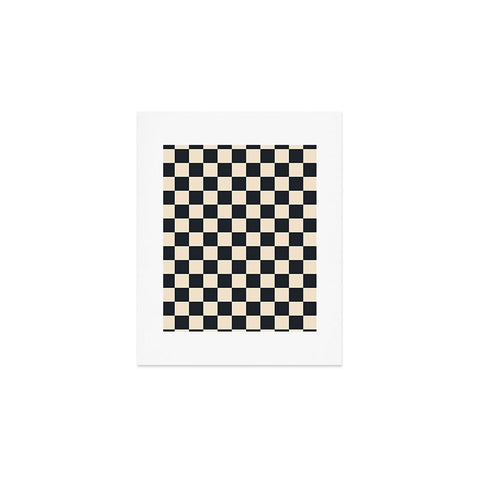 Cuss Yeah Designs Black Cream Checker Pattern Art Print