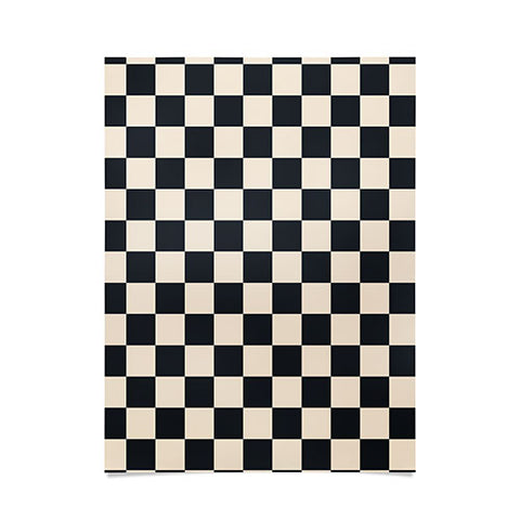 Cuss Yeah Designs Black Cream Checker Pattern Poster