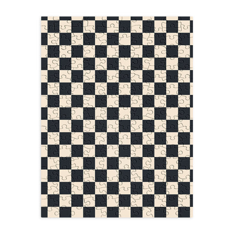 Cuss Yeah Designs Black Cream Checker Pattern Puzzle