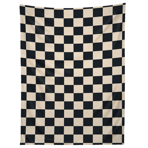 Cuss Yeah Designs Black Cream Checker Pattern Tapestry