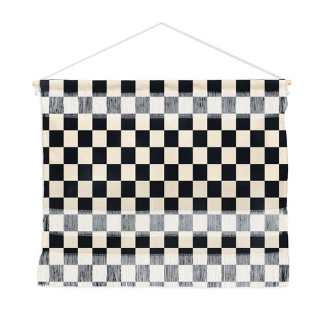 Cuss Yeah Designs Black Cream Checker Pattern Wall Hanging Landscape