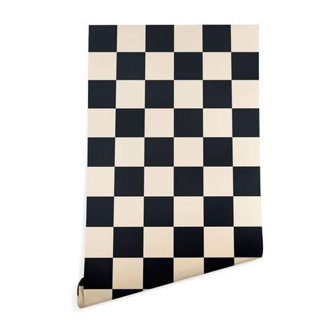 Cuss Yeah Designs Black Cream Checker Pattern Wallpaper
