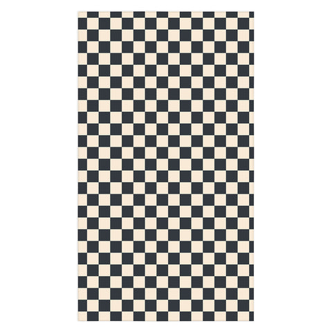 Cuss Yeah Designs Black Cream Checker Pattern Tablecloth