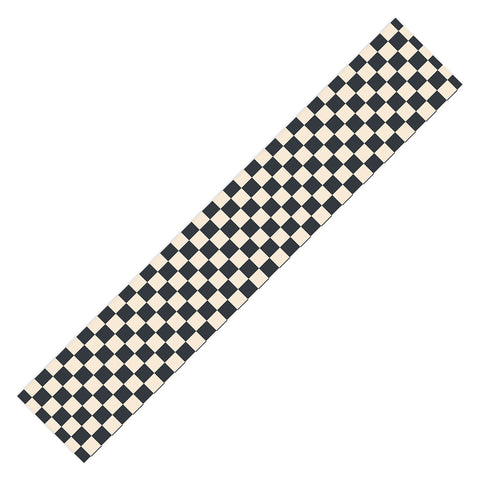 Cuss Yeah Designs Black Cream Checker Pattern Table Runner