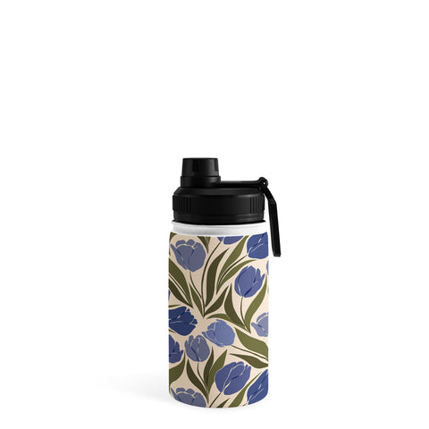 Cuss Yeah Designs Blue Tulip Field Water Bottle