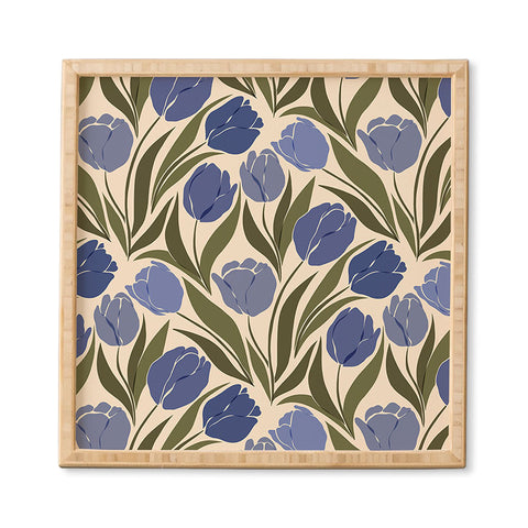 Cuss Yeah Designs Blue Tulip Field Framed Wall Art