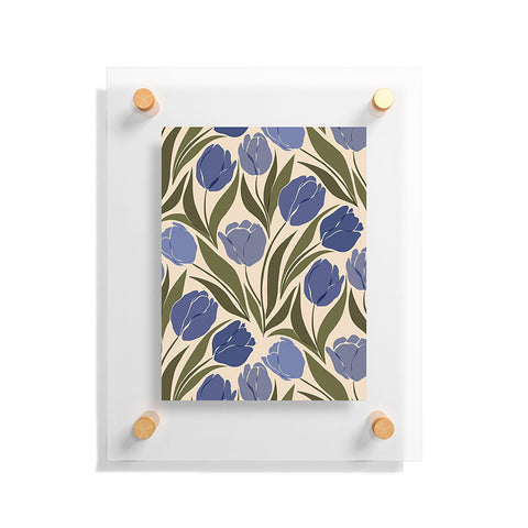 Cuss Yeah Designs Blue Tulip Field Floating Acrylic Print