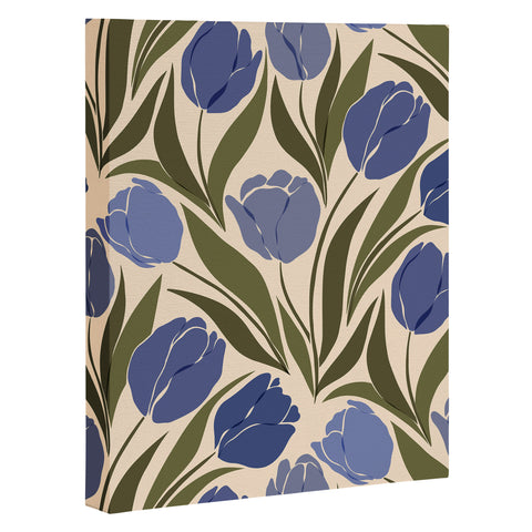 Cuss Yeah Designs Blue Tulip Field Art Canvas
