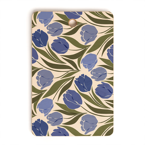 Cuss Yeah Designs Blue Tulip Field Cutting Board Rectangle