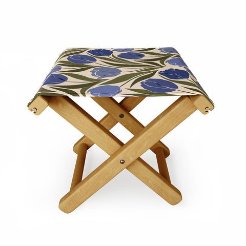 Cuss Yeah Designs Blue Tulip Field Folding Stool