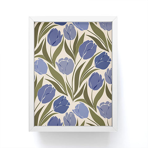 Cuss Yeah Designs Blue Tulip Field Framed Mini Art Print
