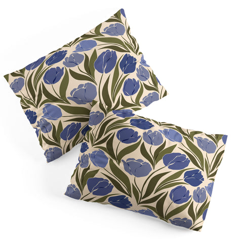 Cuss Yeah Designs Blue Tulip Field Pillow Shams