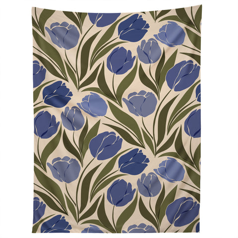 Cuss Yeah Designs Blue Tulip Field Tapestry