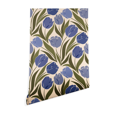 Cuss Yeah Designs Blue Tulip Field Wallpaper