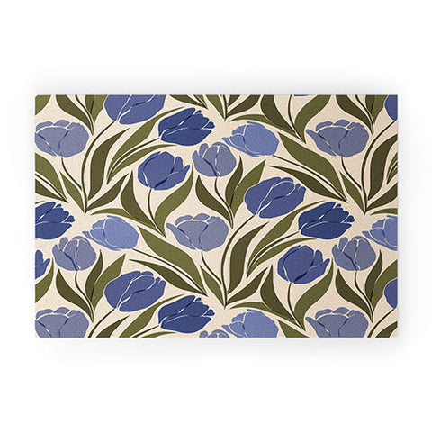 Cuss Yeah Designs Blue Tulip Field Welcome Mat