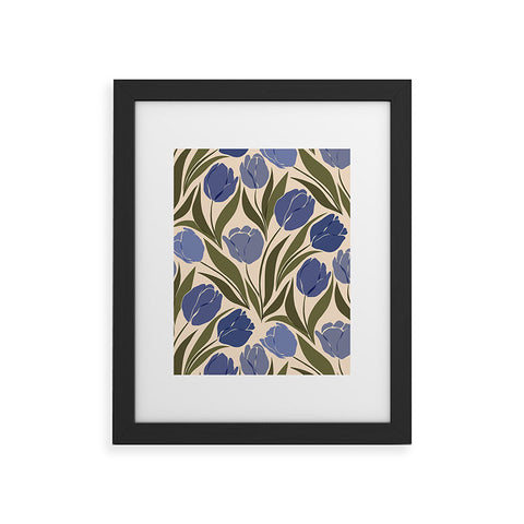 Cuss Yeah Designs Blue Tulip Field Framed Art Print