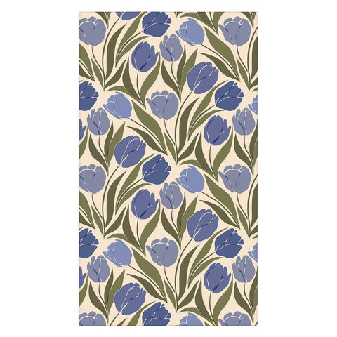 Cuss Yeah Designs Blue Tulip Field Tablecloth