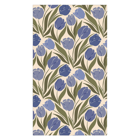 Cuss Yeah Designs Blue Tulip Field Tablecloth