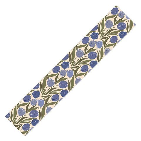 Cuss Yeah Designs Blue Tulip Field Table Runner