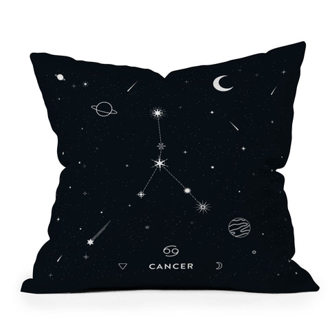Cuss Yeah Designs Cancer Star Constellation Outdoor Throw Pillow