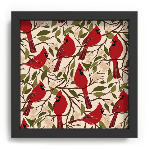 Cuss Yeah Designs Cardinals on Blossoming Tree Recessed Framing Square
