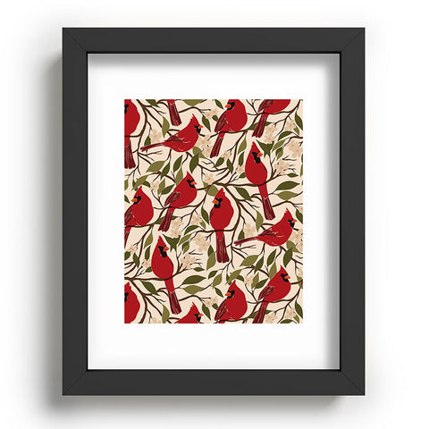 Cuss Yeah Designs Cardinals on Blossoming Tree Recessed Framing Rectangle