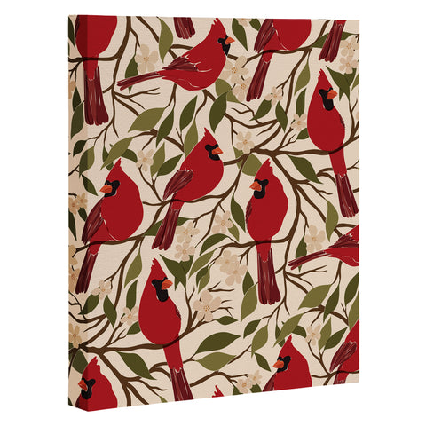 Cuss Yeah Designs Cardinals on Blossoming Tree Art Canvas