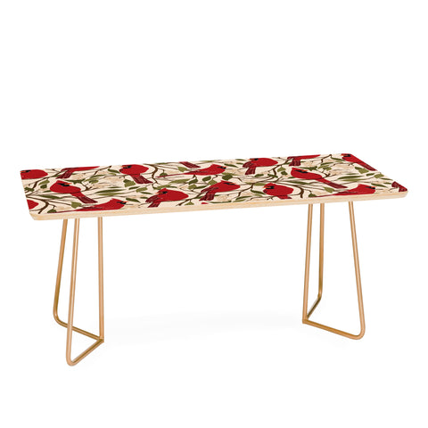Cuss Yeah Designs Cardinals on Blossoming Tree Coffee Table